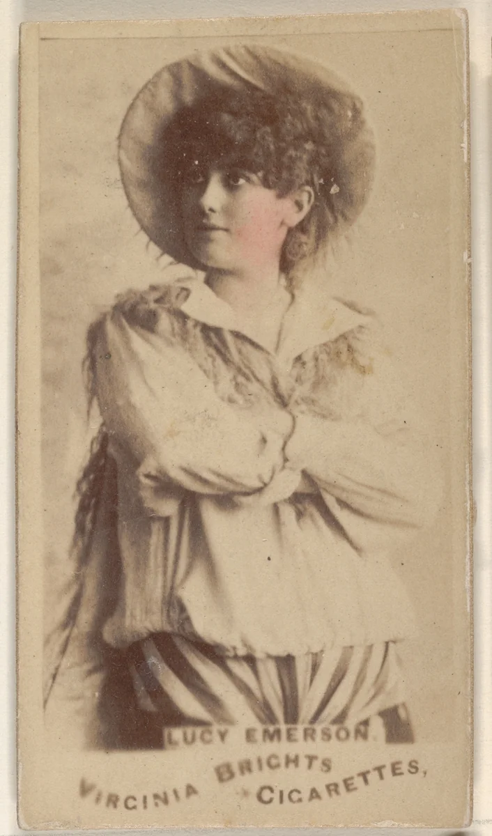 Lucy Emerson, from the Actors and Actresses series (N45, Type 1) for Virginia Brights Cigarettes by Allen & Ginter, photograph, 1885-1891