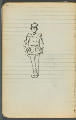Sketchbook, page 107: Sailor by Maurice Prendergast, book, 1905-1910