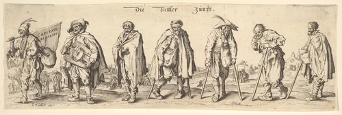 Die Bettler Zunfft (The Seven Beggars) by Wenceslaus Hollar, print, 1630