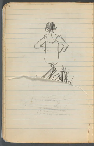 Sketchbook, page 073: Male Figure seen from the back by Maurice Prendergast, book, 1905-1910