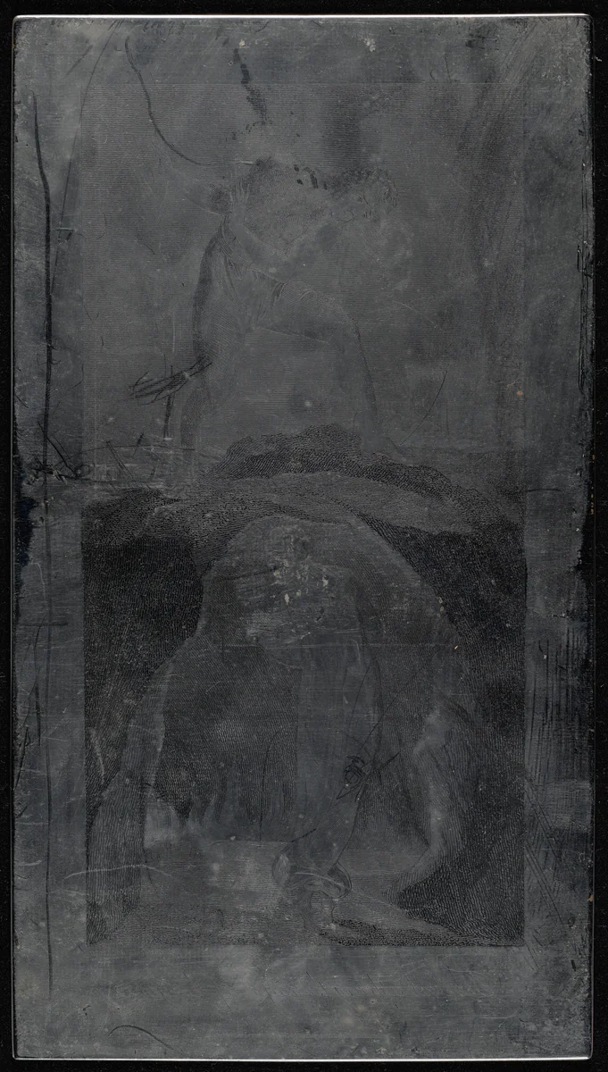 The Soul exploring the recesses of the Grave by Luigi Schiavonetti; William Blake, technical material, 1808-1813