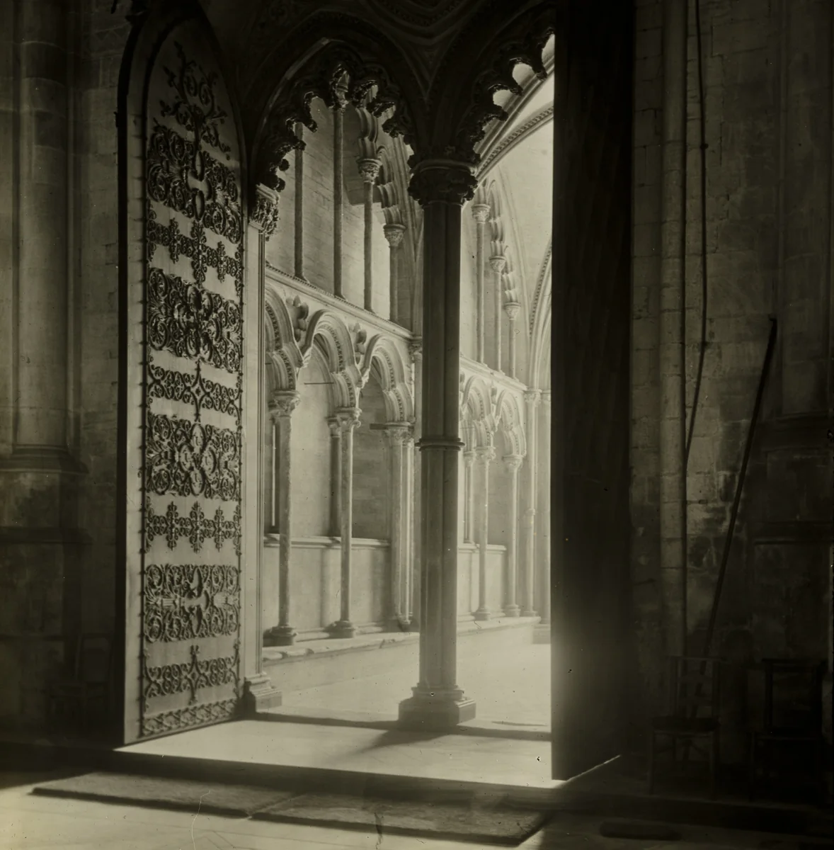 Ely Cathedral: Galilee Porch from Nave by Frederick Evans, photograph, 1886-1896
