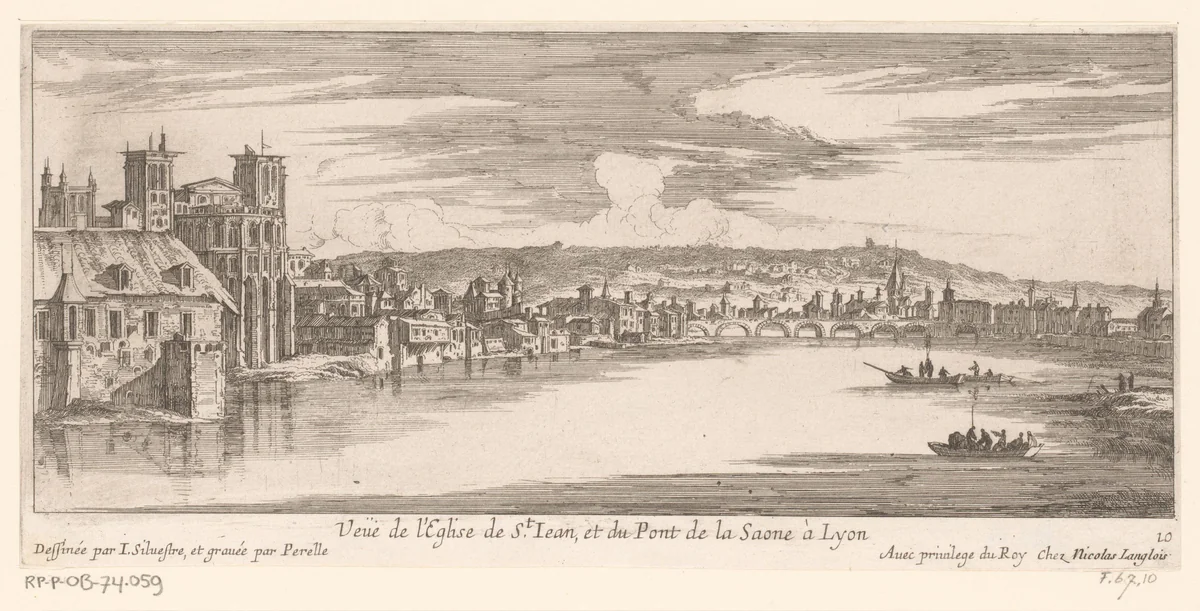 Gezicht op de kathedraal van Lyon by anonymous, print, 1631-1691