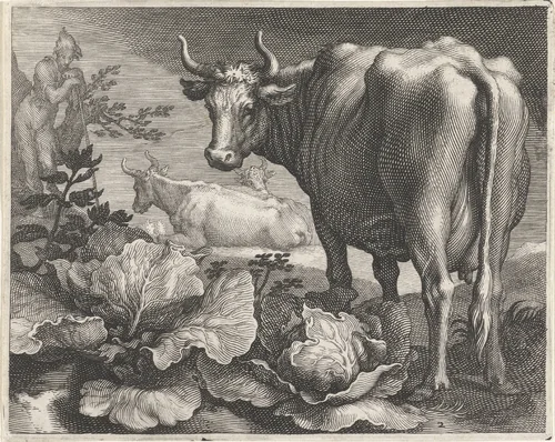 Koeien by Boëtius Adamsz. Bolswert, print, 1611