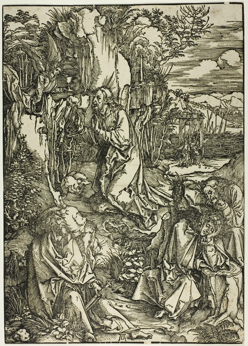 Agony in the Garden, from The Large Passion by Albrecht Dürer, print, 1496-1497