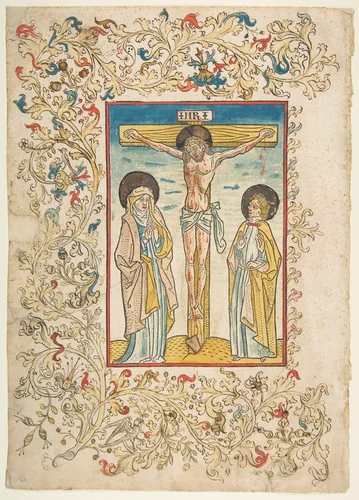 Christ on the Cross by anonymous, print, 1400-1499