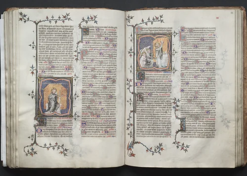 The Gotha Missal: Fol. 82v, The Trinity by Master of the Boqueteaux, book, 1370-1380