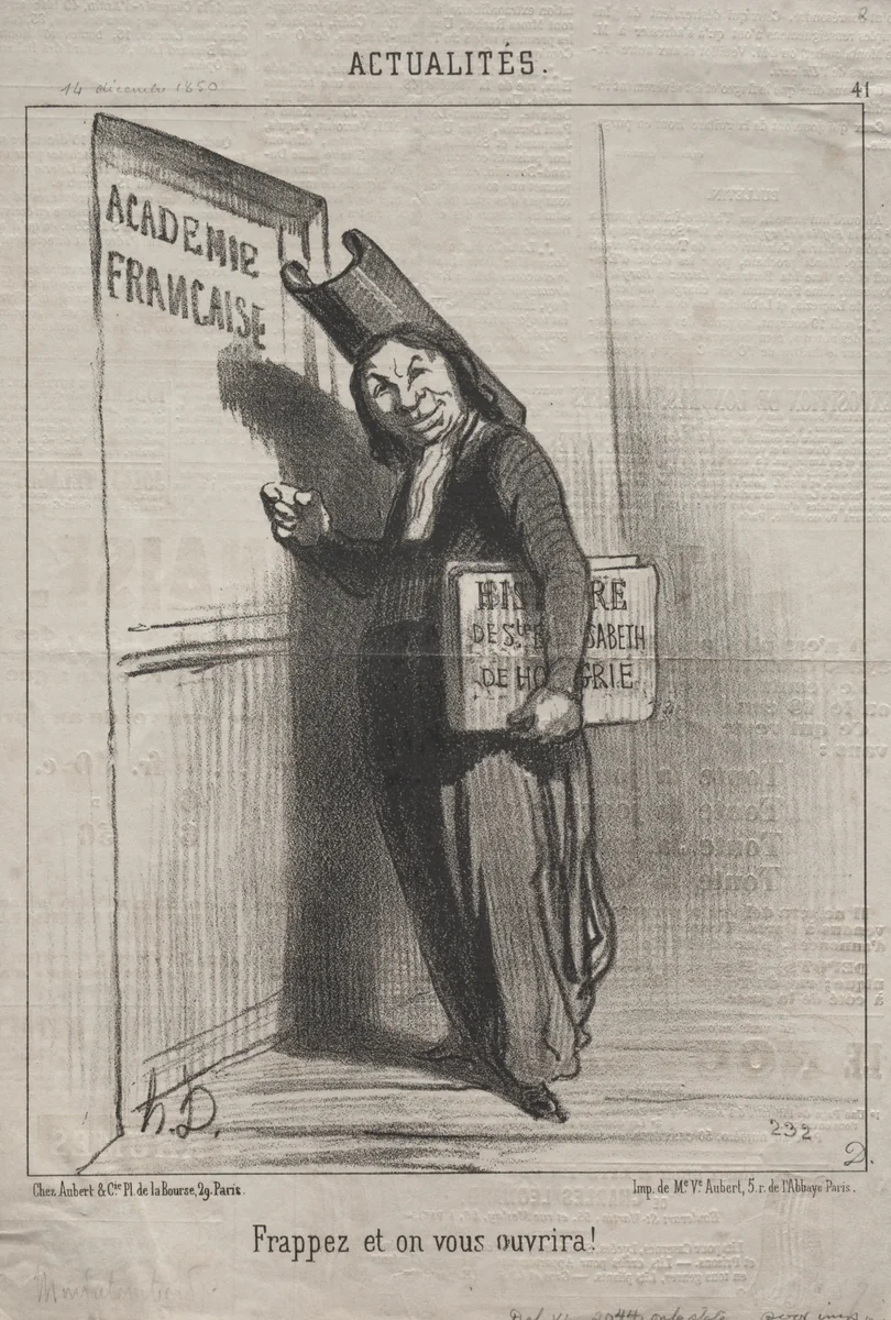Knock and it will open for you! by Honoré Daumier, print, 1850