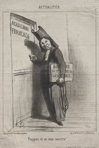 Knock and it will open for you! by Honoré Daumier, print, 1850