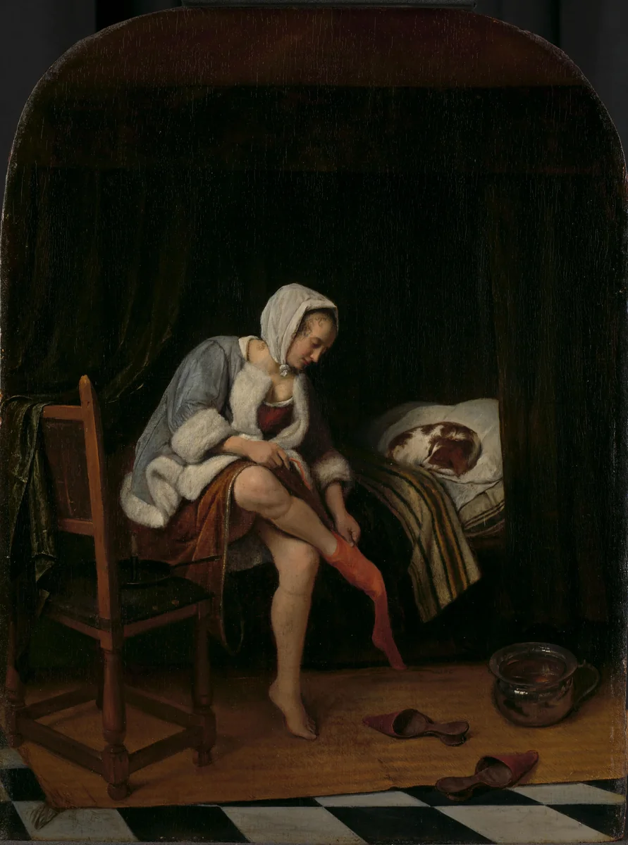 Woman at her Toilet by Jan Steen, painting, 1655-1660