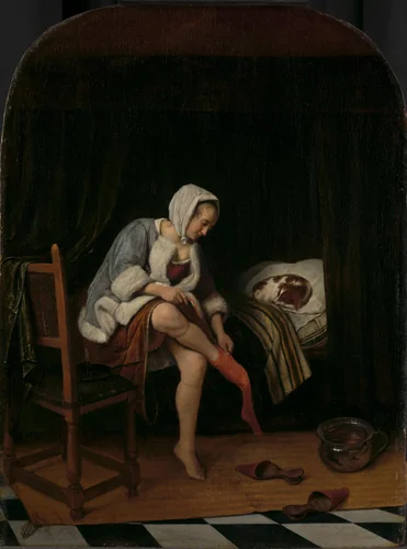 Woman at her Toilet by Jan Steen, painting, 1655-1660