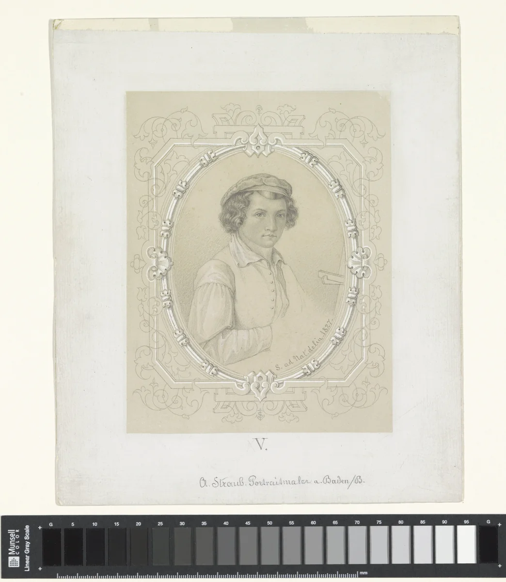 Portret van A. Straub by Wilhelm Suter, drawing, 1827