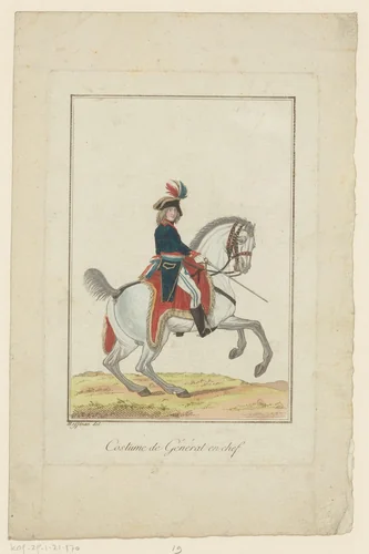 Kostuum van de generaal by François Bonneville, print, 1795-1799