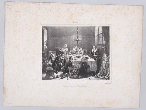 The last meal of Mary, Queen of Scots by Charles Bour, print, 1835-1845