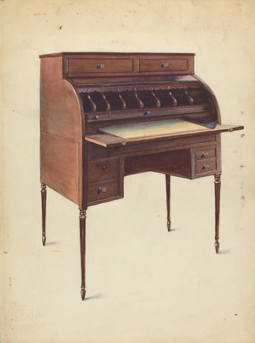 Roll-Top Desk by George Loughridge, index of american design, 1953