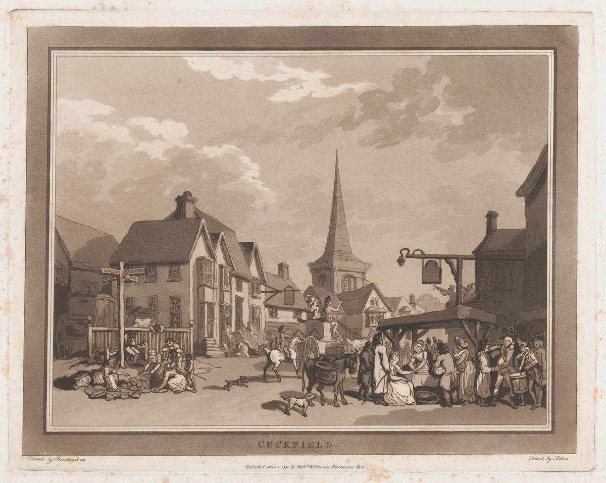 Cuckfield (An Excursion to Brighthelmstone) by Thomas Rowlandson, print, 1790