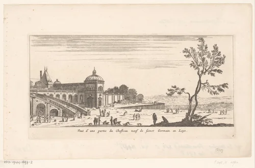 Gezicht op kasteel Neuf de Saint-Germain-en-Laye by anonymous, print, 1631-1691