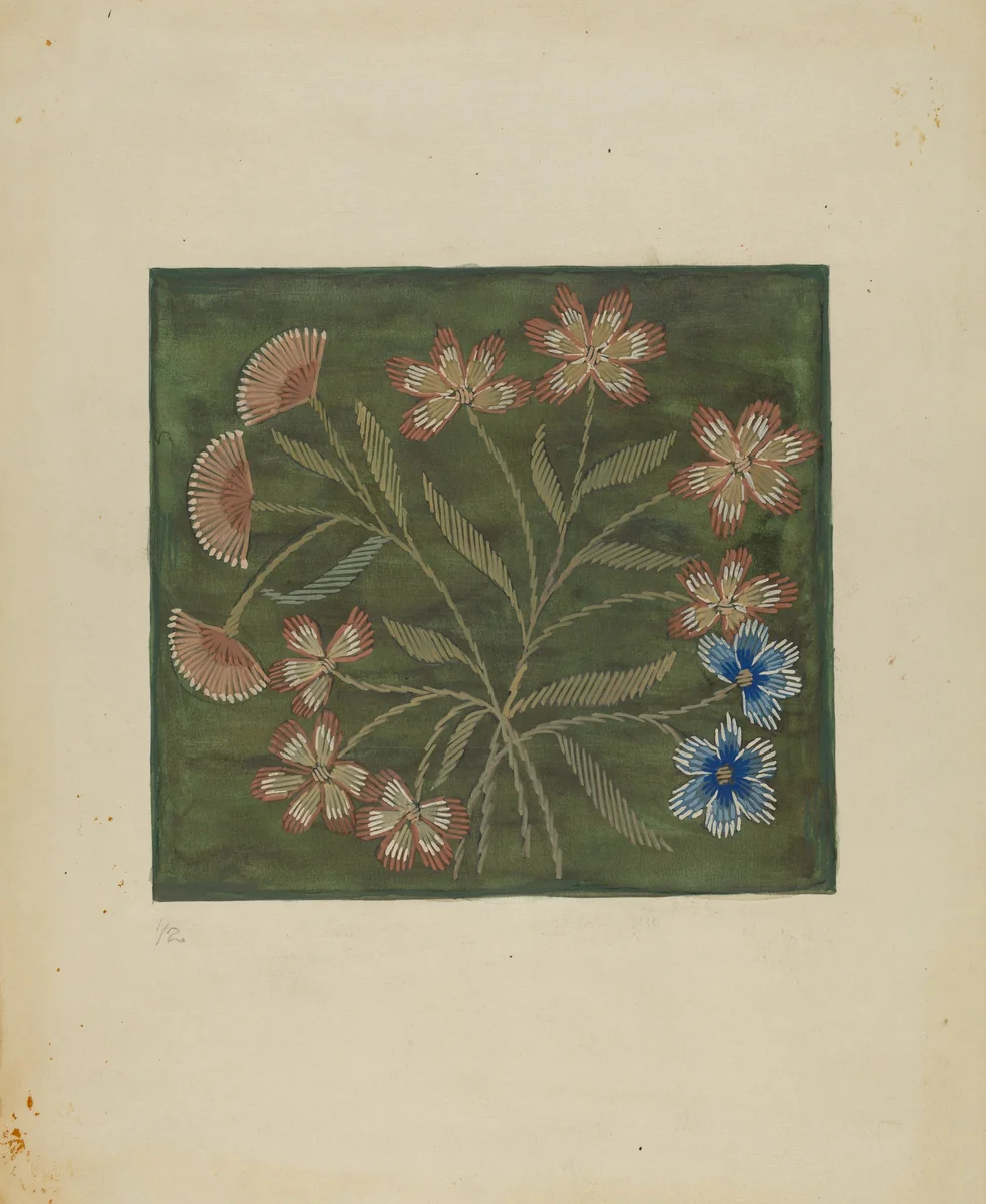 Embroidered Coverlet by Jules Lefevere, index of american design, 1936