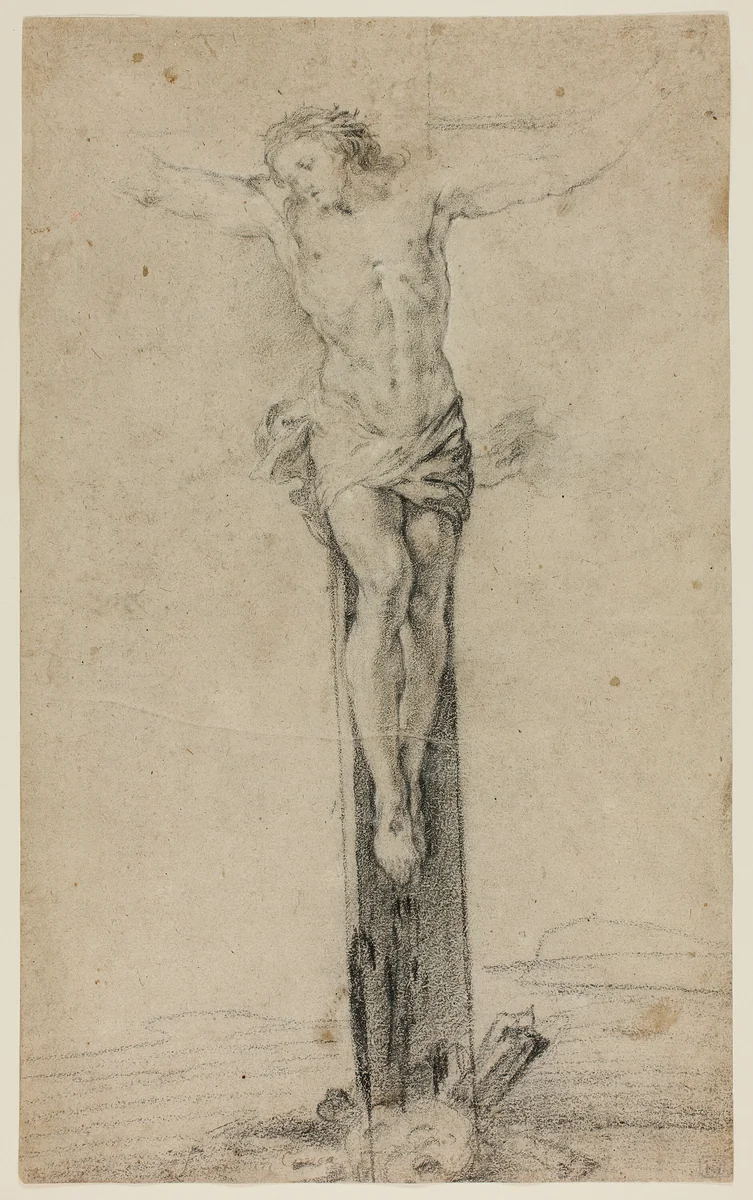 Christ on the Cross by Sebastiano Conca, drawing, 1700-1764