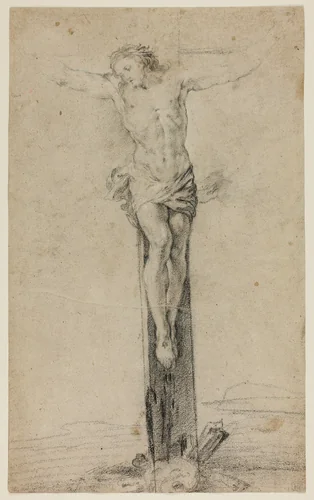 Christ on the Cross by Sebastiano Conca, drawing, 1700-1764