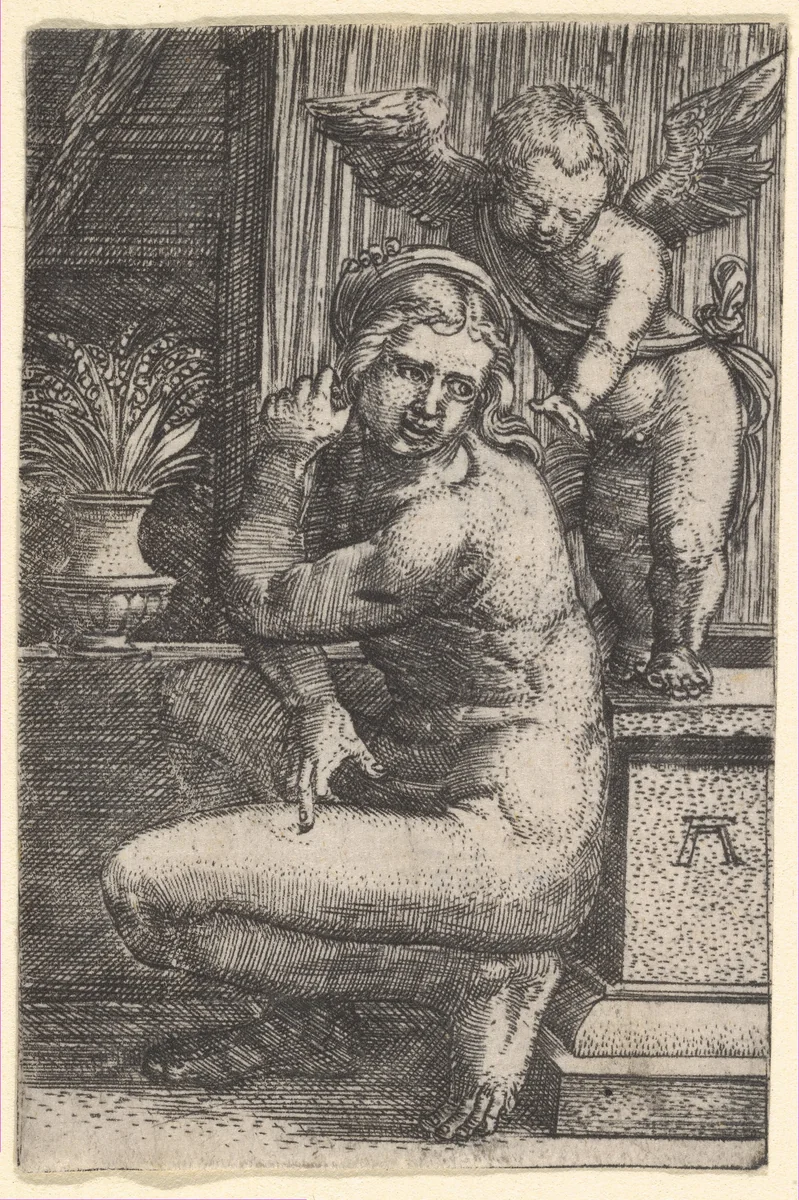 Venus Crouching by Albrecht Altdorfer, print, 1500-1538