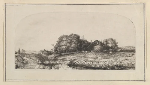 Landscape with a Haybarn and a Flock of Sheep (copy) by William Baillie, print, 1750-1810