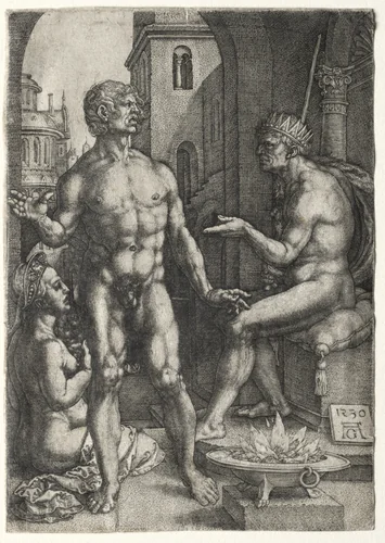 Mucius Saevola by Heinrich Aldegrever, print, 1530
