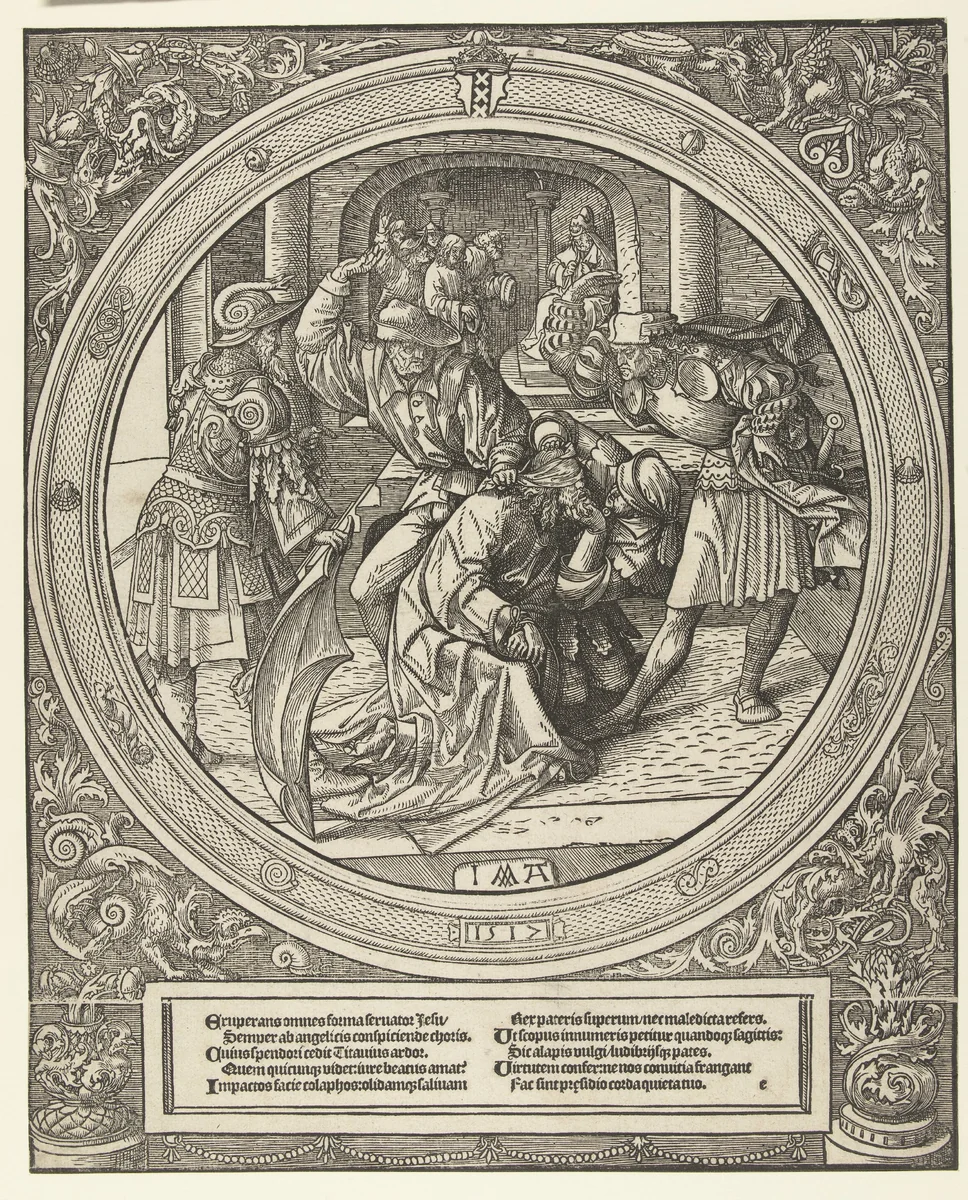 De bespotting van Christus by Unknown, print, 1517