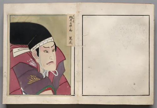 Double-Leaf from Album of Actor Portraits by Shōrakusai, book, 1785-1815