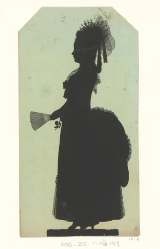 Silhouetportret van een onbekende staande vrouw by Joseph Adolf Schmetterling, drawing, 1785