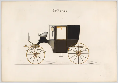 Design for Coupé, no. 3246 by Brewster & Co., drawing, 1876