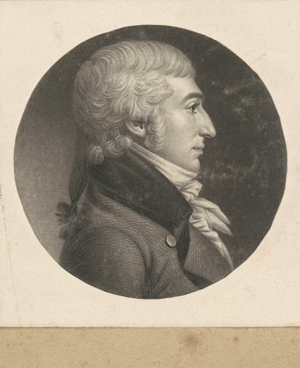 Unidentified Man by Charles B. J. Févret de Saint-Mémin, print, 1798-1803