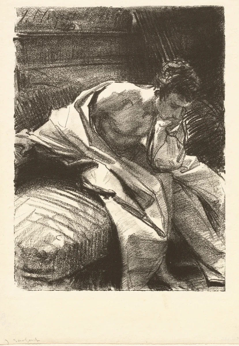 Study of a Young Man, Seated by John Singer Sargent, print, 1895