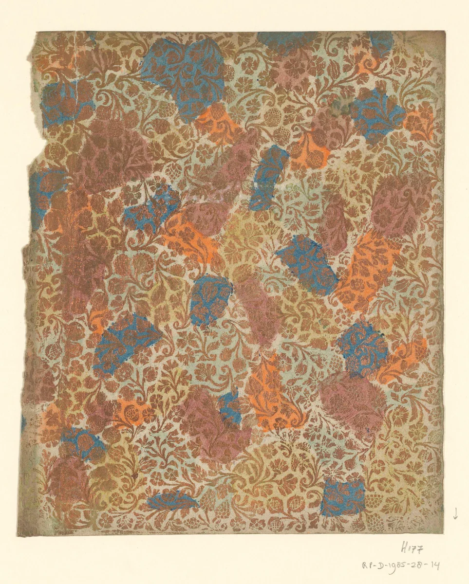 Blad met bloemen met ranken by Johann Wilhelm Meyer, other, 1740-1780