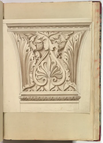 Capital of a Column with Anthemion by Alfred Forrester, drawing, 1845-1870