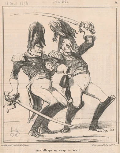 Ayant attrapé un coup de soleil by Honoré Daumier, print, 1854