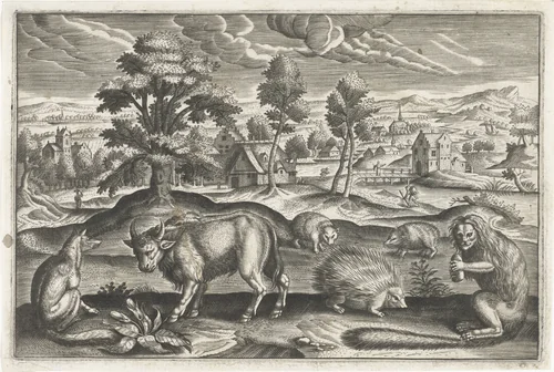 Verschillende dieren by anonymous, print, 1595-1652