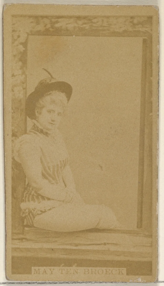 May Ten Broeck, from the Actors and Actresses series (N45, Type 8) for Virginia Brights Cigarettes by Allen & Ginter, photograph, 1885-1891