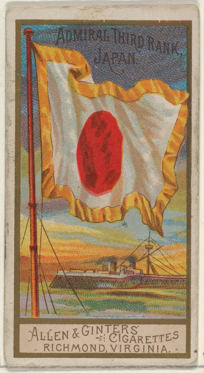 Admiral Third Rank, Japan, from the Naval Flags series (N17) for Allen & Ginter Cigarettes Brands by Allen & Ginter, print, 1886-1891