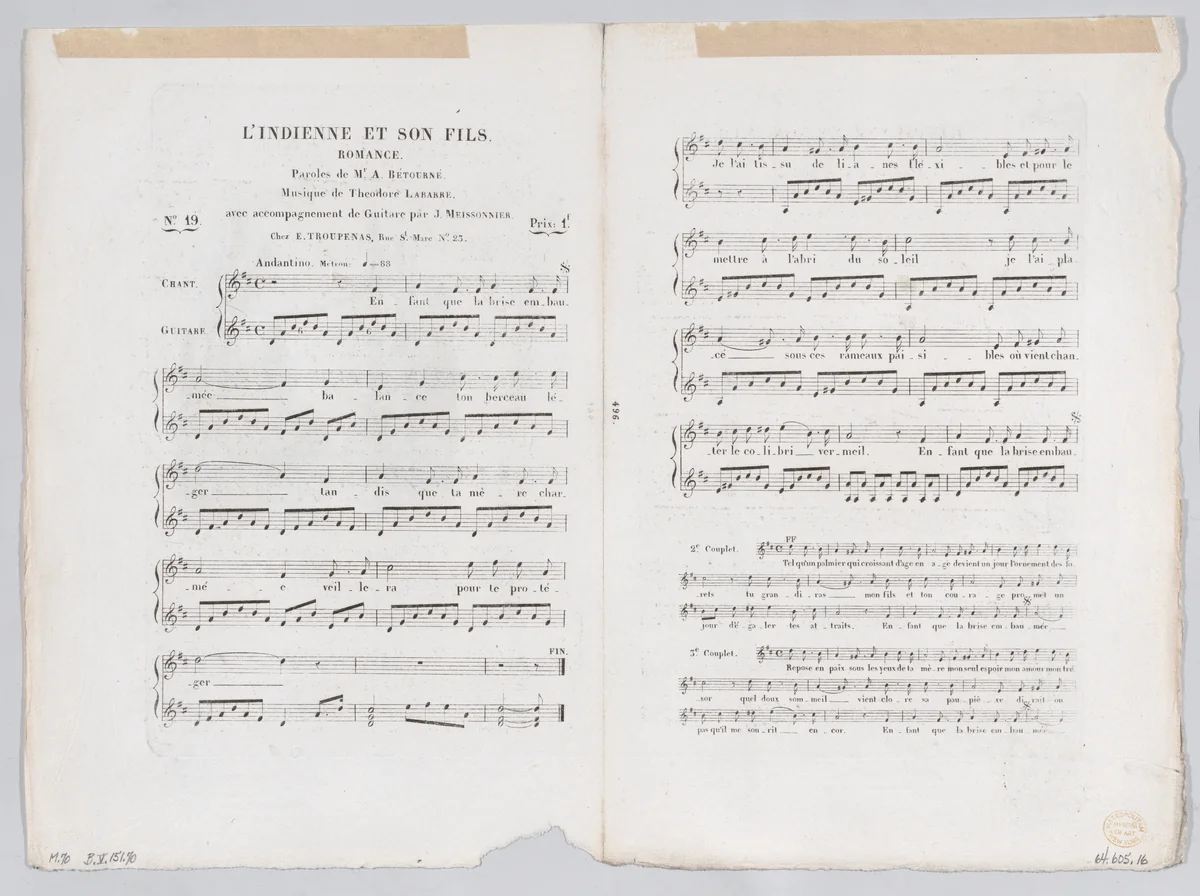 An Indian Woman and Her Son by Alexandre-Gabriel Decamps, print, 1830