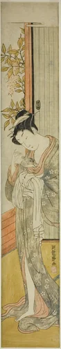 Young Woman Feeding a Rat by Isoda Koryusai, print, 1766-1776