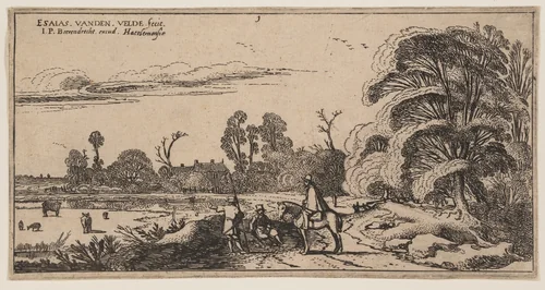 Path to the Right of a Field, from Landscapes by Esaias van de Velde, print, 1610-1630