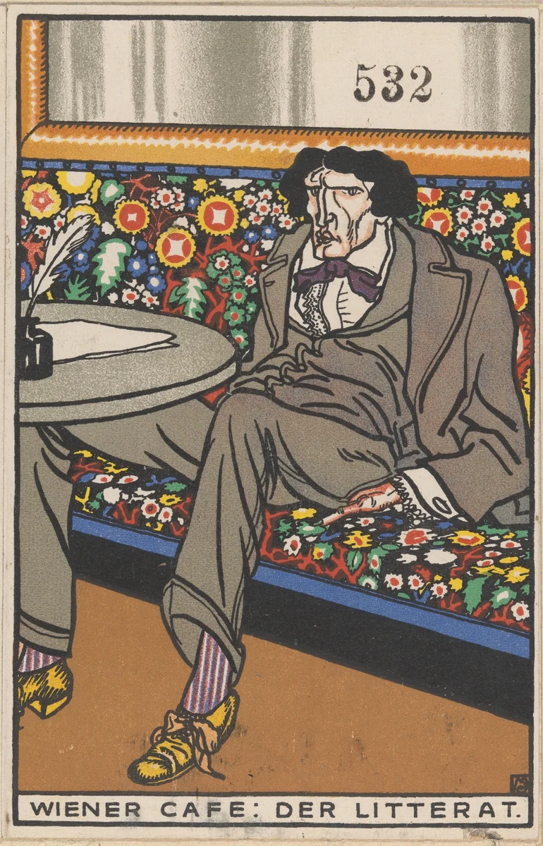 Viennese Café: The Man of Letters (Wiener Café: Der Litterat) by Moriz Jung, print, 1911