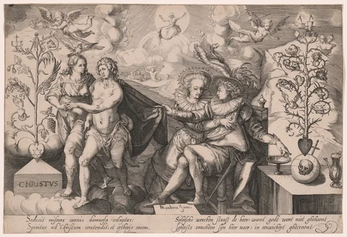 Allegory on the Good and the Corrupt Tree by Gillis van Breen, print, 1595-1605