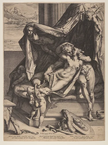 Mars and Venus by Hendrick Goltzius, print, 1588