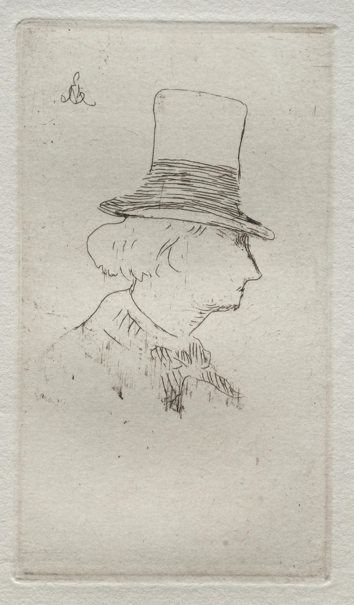 Profile Portrait of Charles Baudelaire by Edouard Manet, print, 1862-1867