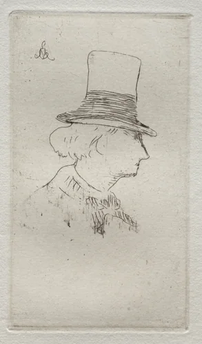 Profile Portrait of Charles Baudelaire by Edouard Manet, print, 1862-1867