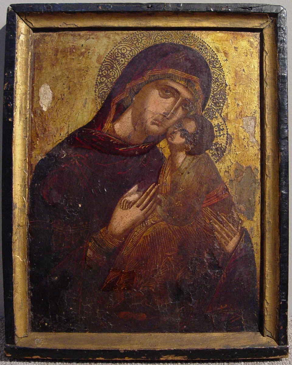 Icon with the Virgin and Child by Greek, painting, 1495-1505