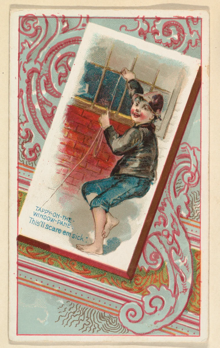 Tappy-on-the-Window-Pane, "This'll scare em sick," from the Terrors of America set (N136) issued by Duke Sons & Co. to promote Honest Long Cut Tobacco by W. Duke, Sons & Co., print, 1888-1889
