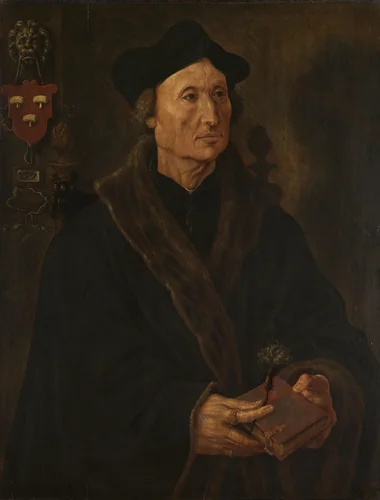Portrait of Johannes Colmannus, Rector of the Convent of St. Agatha at Delft by Maarten van Heemskerck, painting, 1538-1540